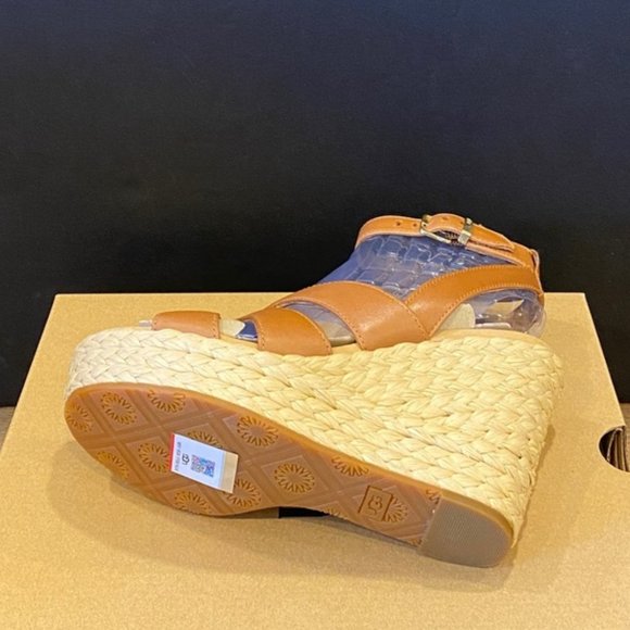 Ugg Careena Chestnut Espadrille Wedges Sandals Shoes Heels Pumps Multi Size NEW - Picture 4 of 4